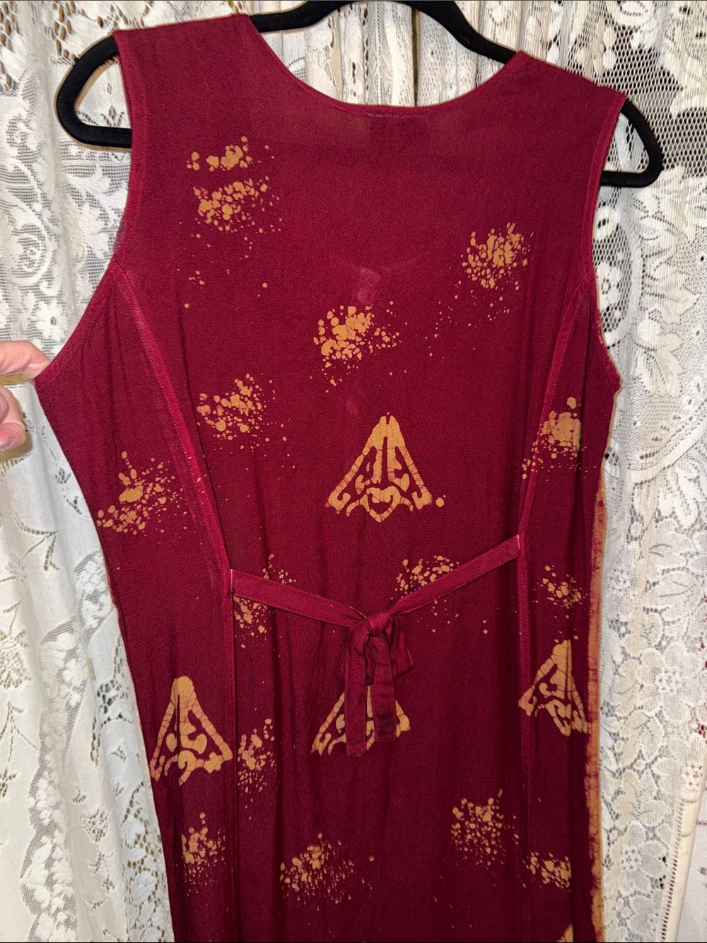 Advance Apparels Burgundy Maxi Dress with Gold Embroidery - Picture 6 of 8